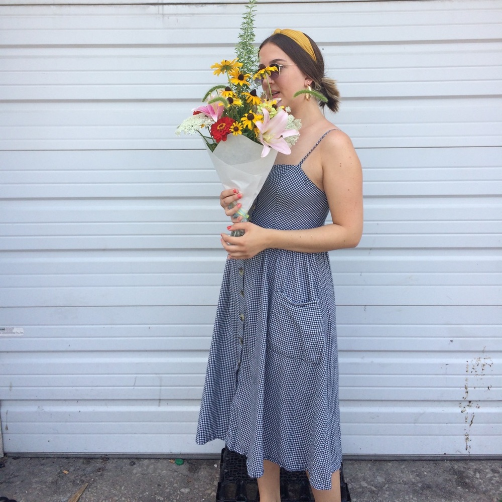 BDG Gingham Midi Dress